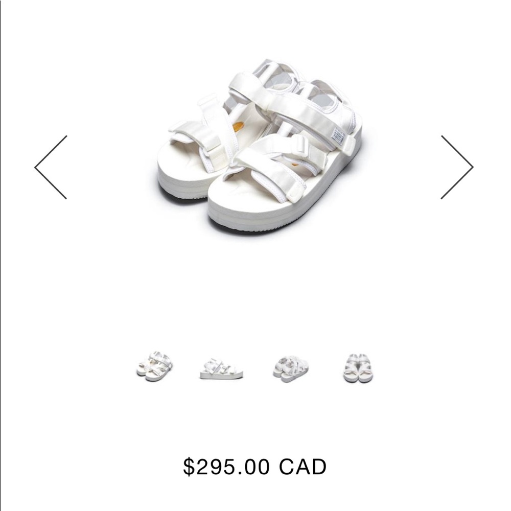 Brand New White Suicoke Kisee VPO Sandals